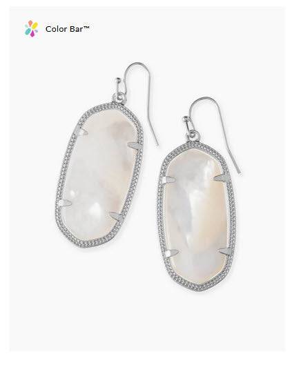 Elle Silver Drop Earrings In Ivory Mother-Of-Pearl - Southern Belle Boutique