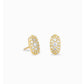 Grayson Gold Stud Earrings in White Crystal - Southern Belle Boutique