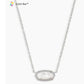Elisa Silver Short Pendant Necklace In Ivory Mother-Of-Pearl - Southern Belle Boutique