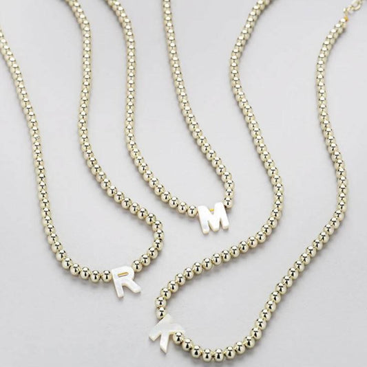 Bead Initial Necklace - Southern Belle Boutique