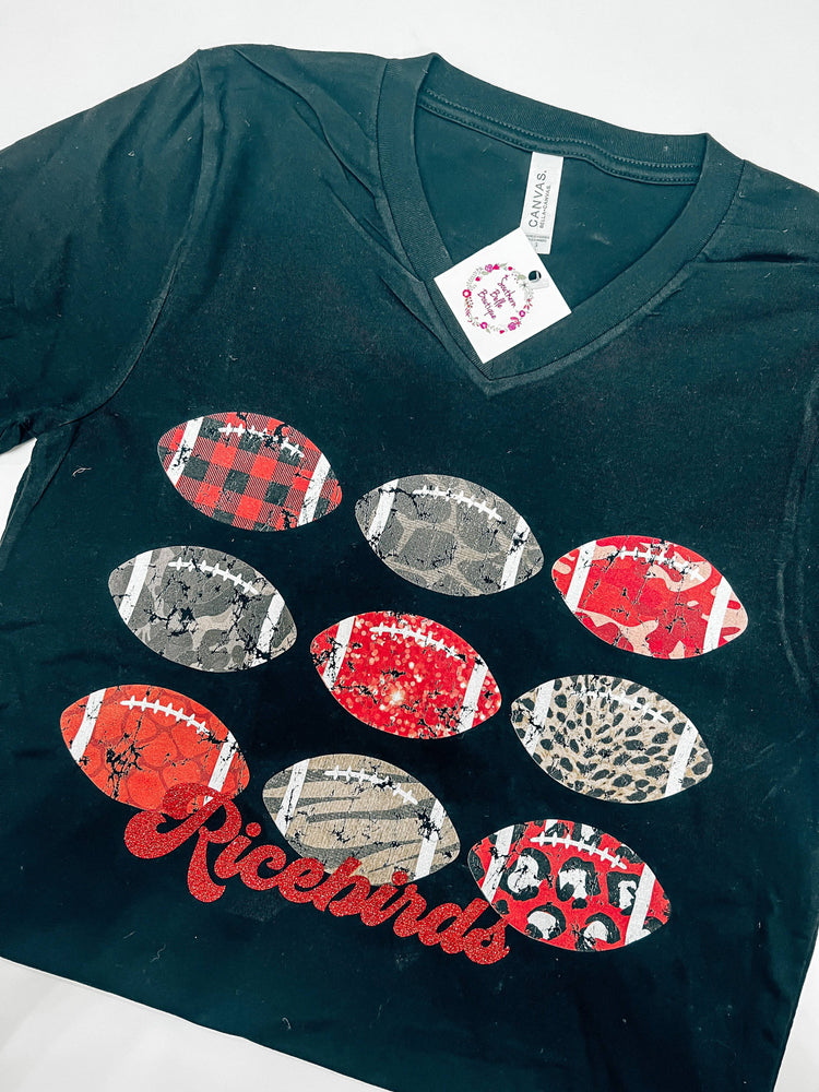 Ricebird Gliter Football Tee - Southern Belle Boutique