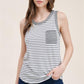 Black striped terry tank - Southern Belle Boutique
