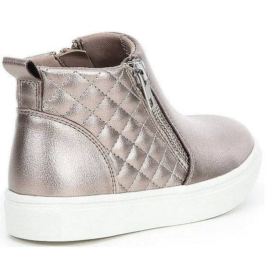 Girls Shoes Treggie Pewter Sneaker - Southern Belle Boutique