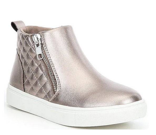 Girls Shoes Treggie Pewter Sneaker - Southern Belle Boutique