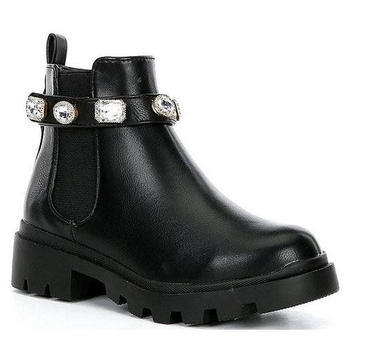 J-Amulet Embellished Chunky Lug Sole Booties - Southern Belle Boutique