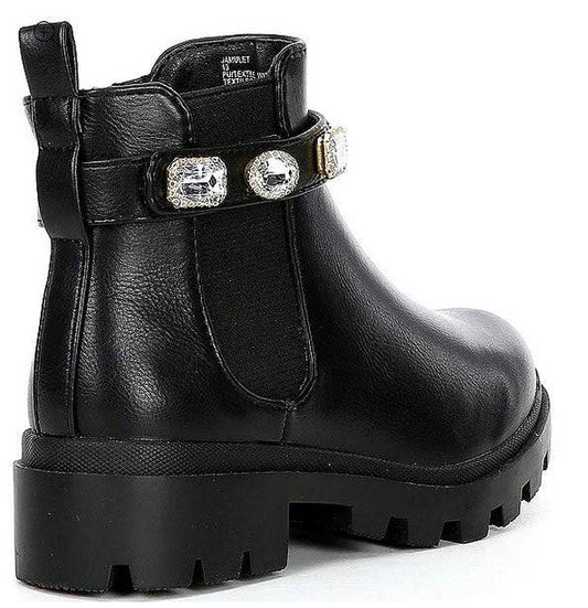 J-Amulet Embellished Chunky Lug Sole Booties - Southern Belle Boutique