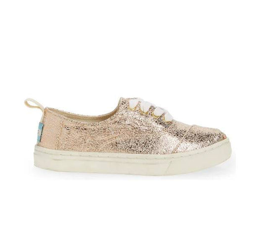 Gold Crackle Cordones Kids Sneakers - Southern Belle Boutique