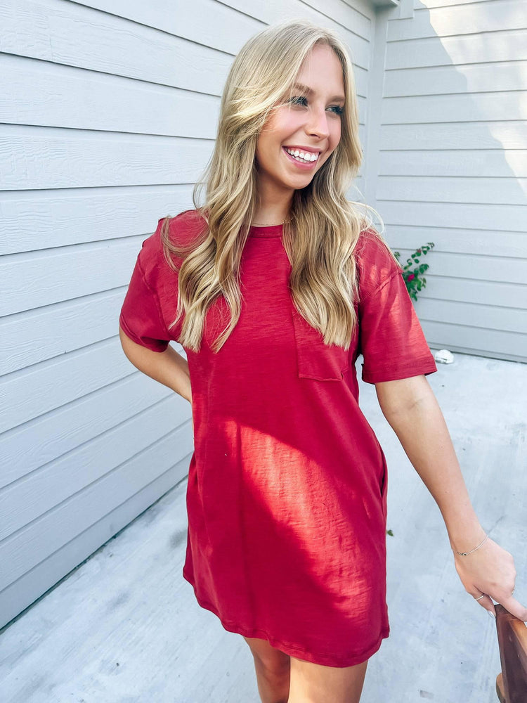 Brick T Shirt Dress - Southern Belle Boutique