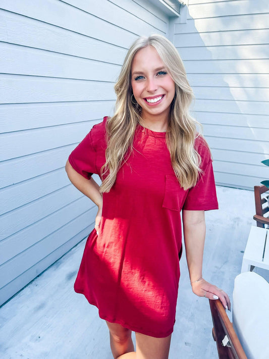 Brick T Shirt Dress - Southern Belle Boutique