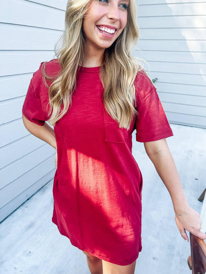 Brick T Shirt Dress - Southern Belle Boutique