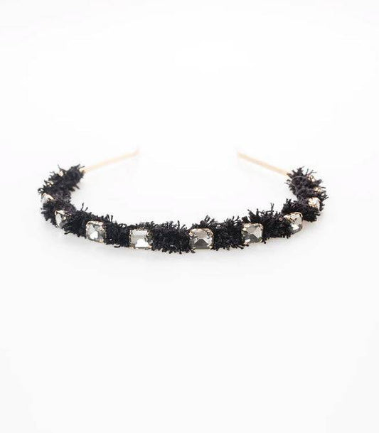 Phoebe Fluff Black Headband - Southern Belle Boutique