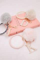 Pompom Initial Key Ring - Southern Belle Boutique