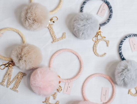 Pompom Initial Key Ring - Southern Belle Boutique