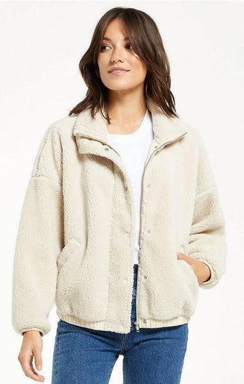 Dakotah Sherpa Jacket Natural - Southern Belle Boutique